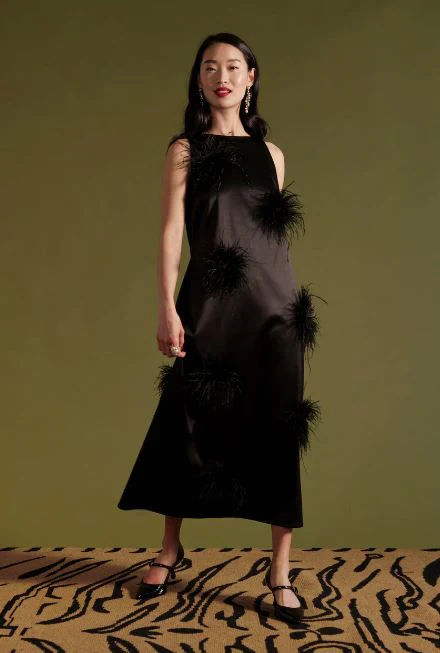 Frances Valentine Francesca Maxi Dress Feather Pouf - Final Sale - Image 2