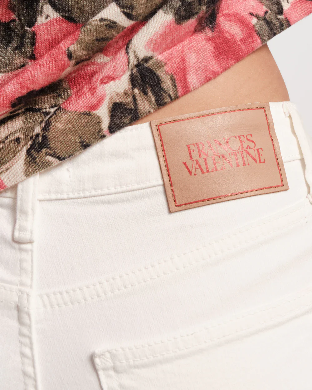 Frances Valentine Smarty Cuffed Jeans, White - Image 6