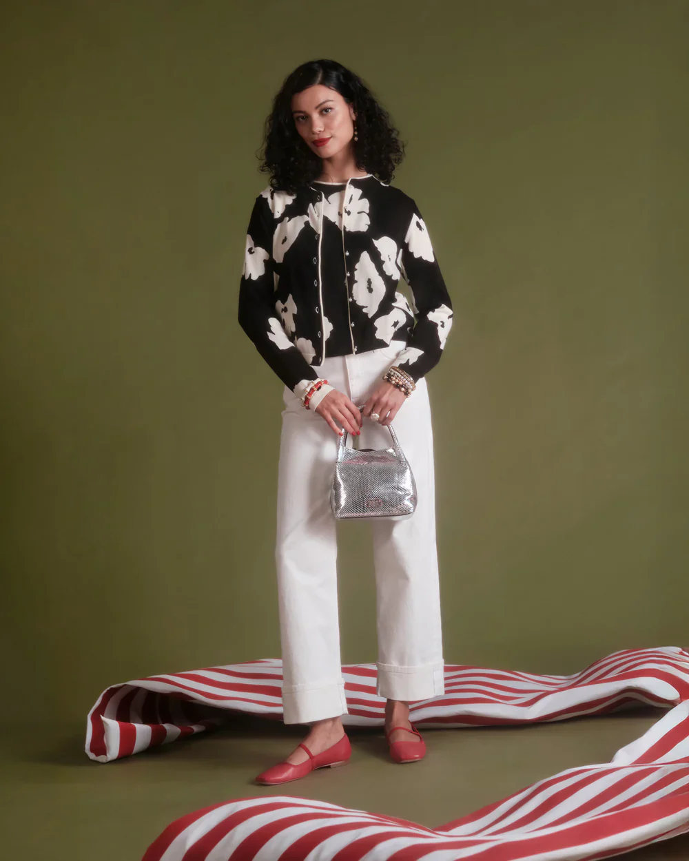 Frances Valentine Smarty Cuffed Jeans, White - Image 7