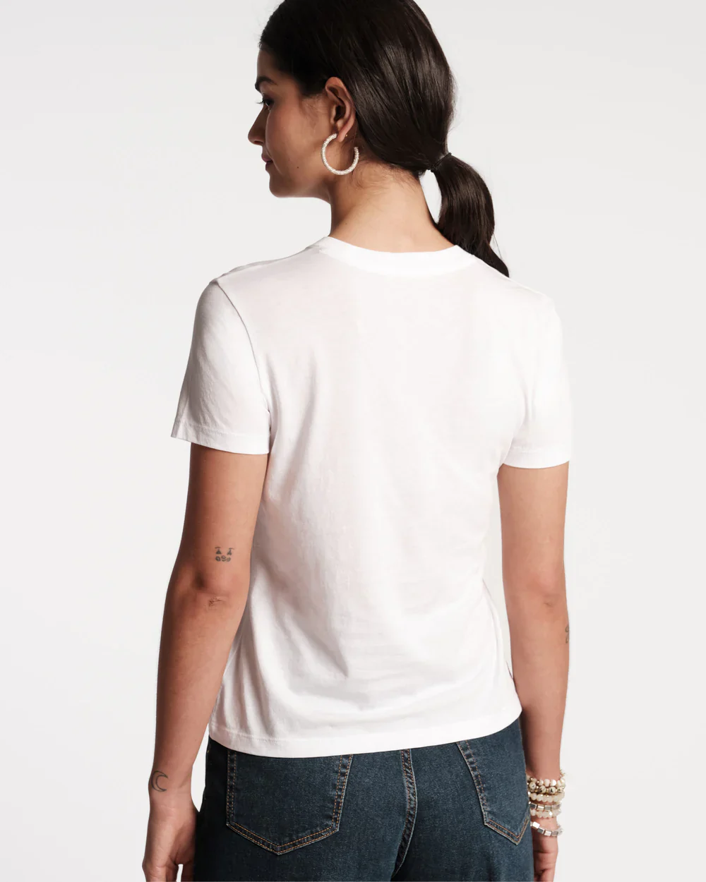 Frances Valentine Super Crewneck Tee Shirt, White - Image 4