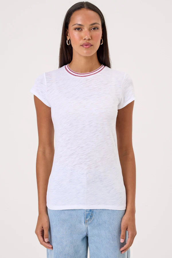 Goldie Lewinter Double Shimmer Tipped Ringer Tee - Image 2
