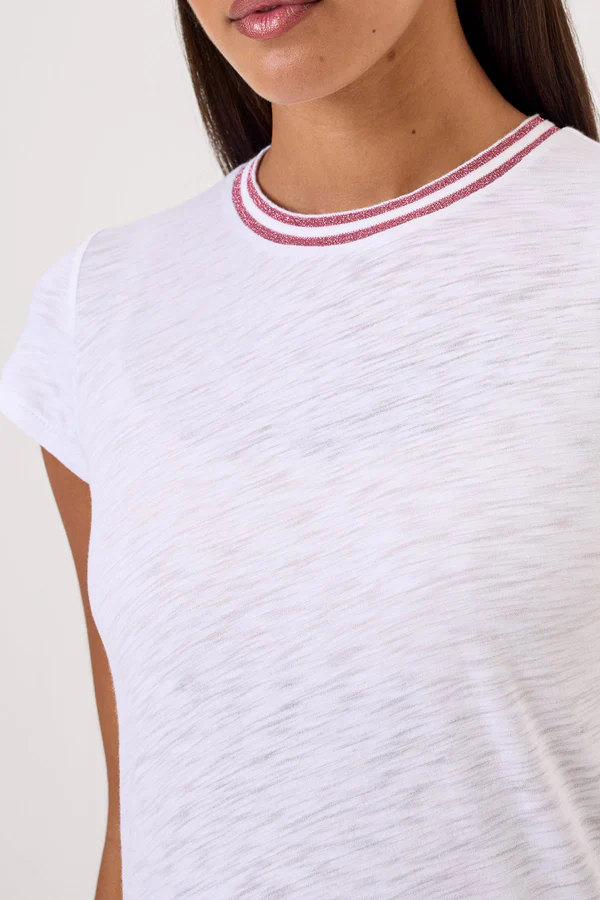 Goldie Lewinter Double Shimmer Tipped Ringer Tee - Image 3