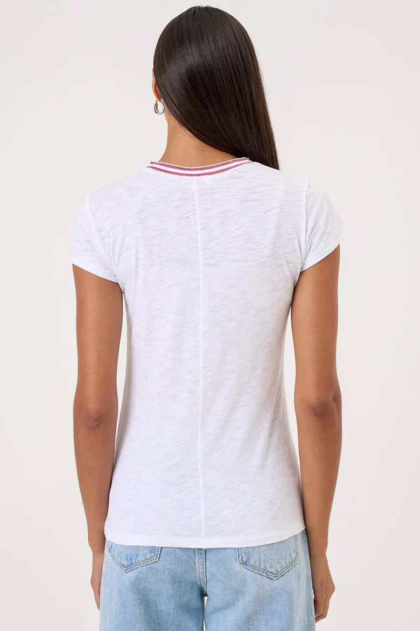 Goldie Lewinter Double Shimmer Tipped Ringer Tee - Image 4