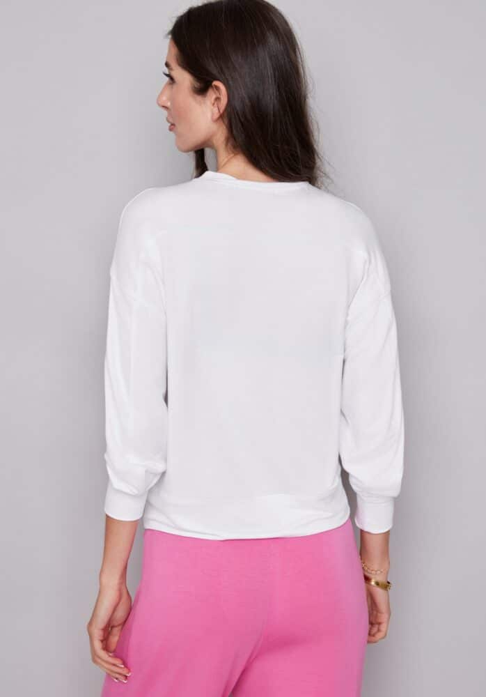 iltm (i love tyler madison) Alessia Provence Sweatshirt, White - Image 3