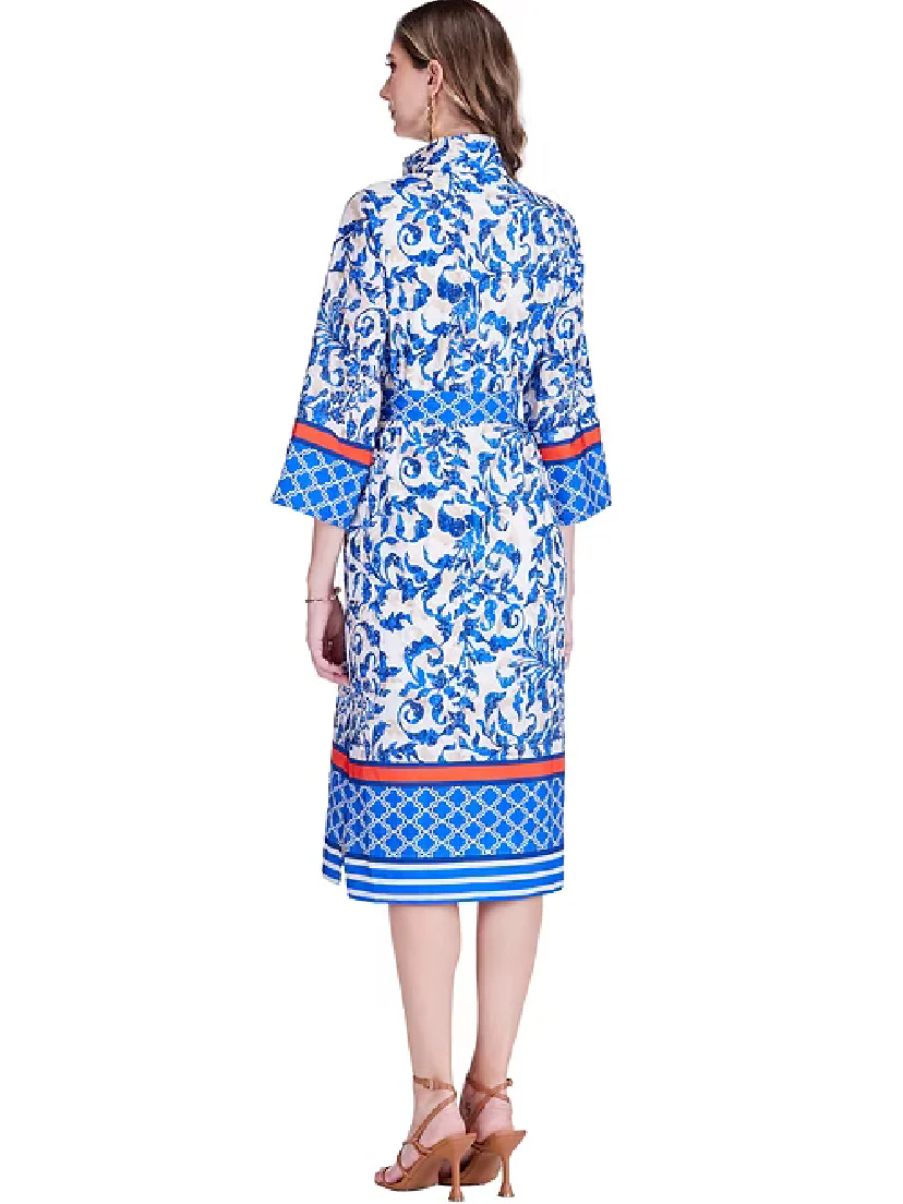 Jade Band Collar Midi Dress - Image 3