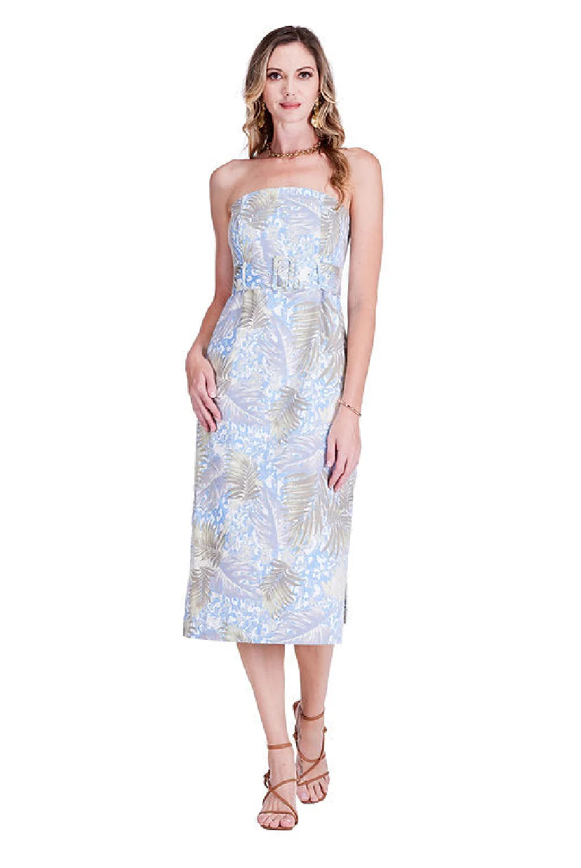 Jade Belted Tube Midi Dress - Image 5