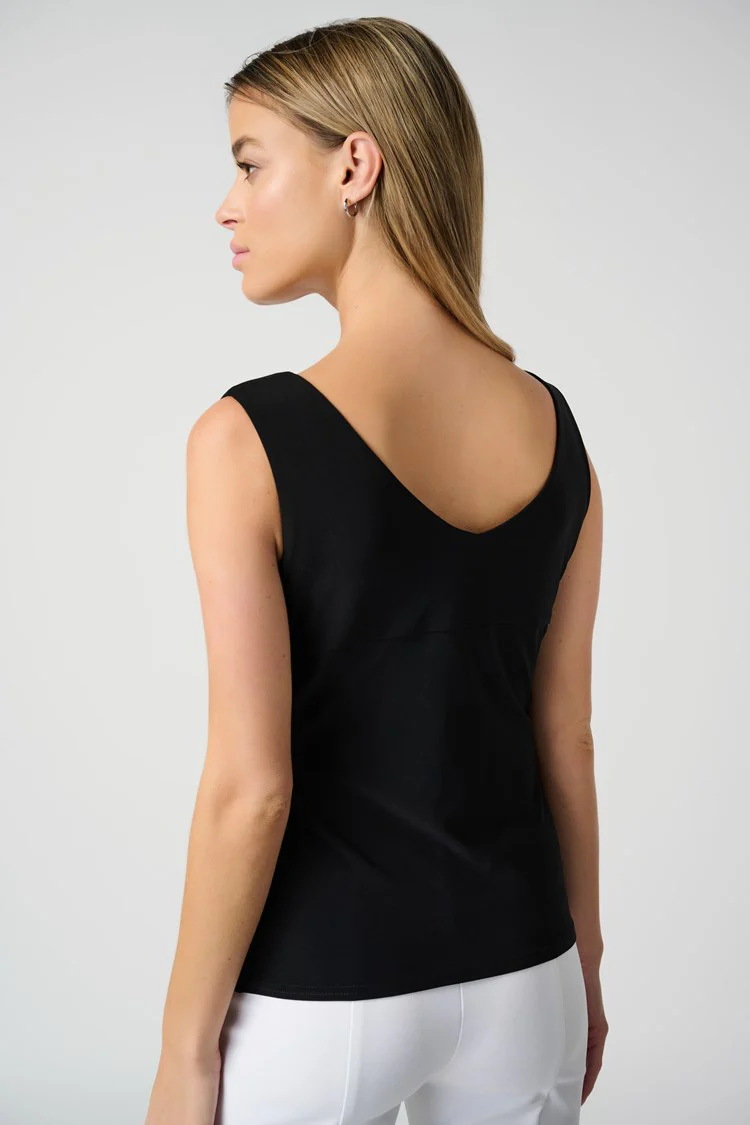 Joseph Ribkoff Classic V-Neck Cami, Black - Image 3