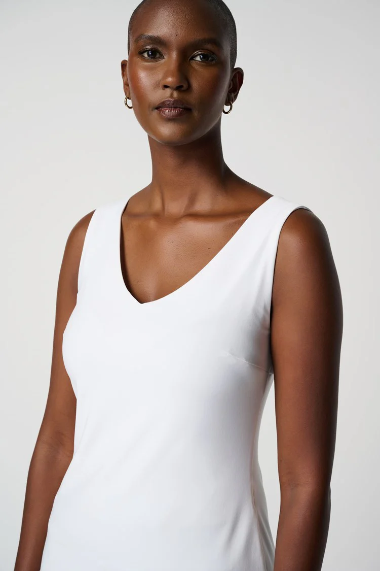 Joseph Ribkoff Classic V-Neck Cami, Vanilla - Image 2