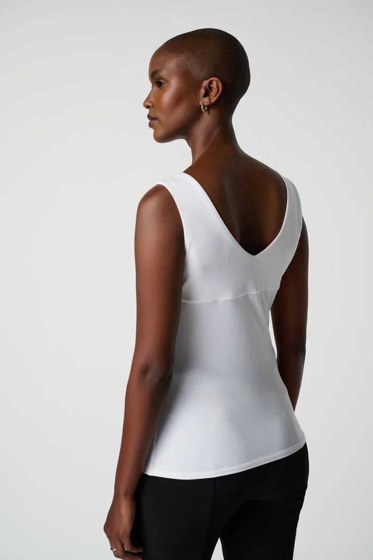 Joseph Ribkoff Classic V-Neck Cami, Vanilla - Image 4