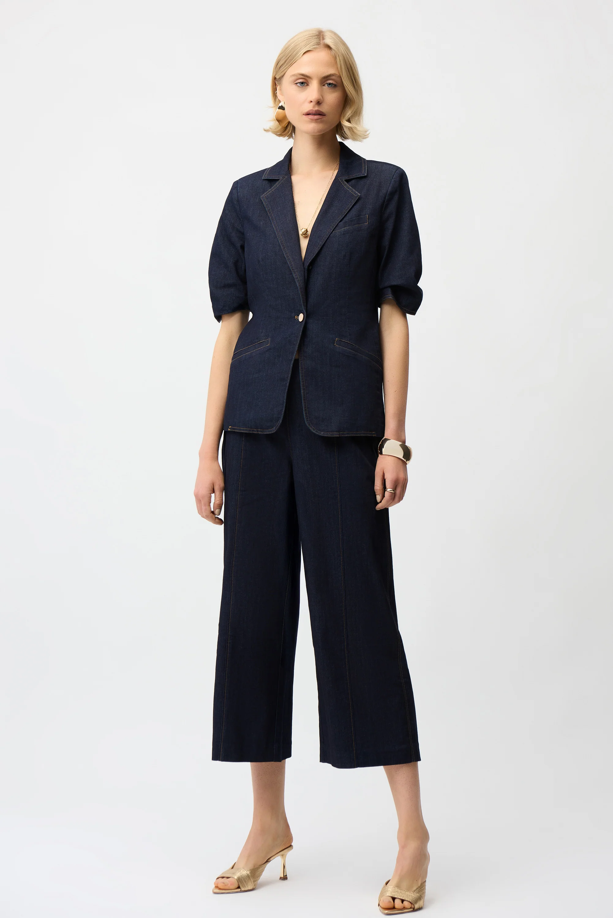 Joseph Ribkoff Culotte Jeans With Exposed Side Zipper - Image 2