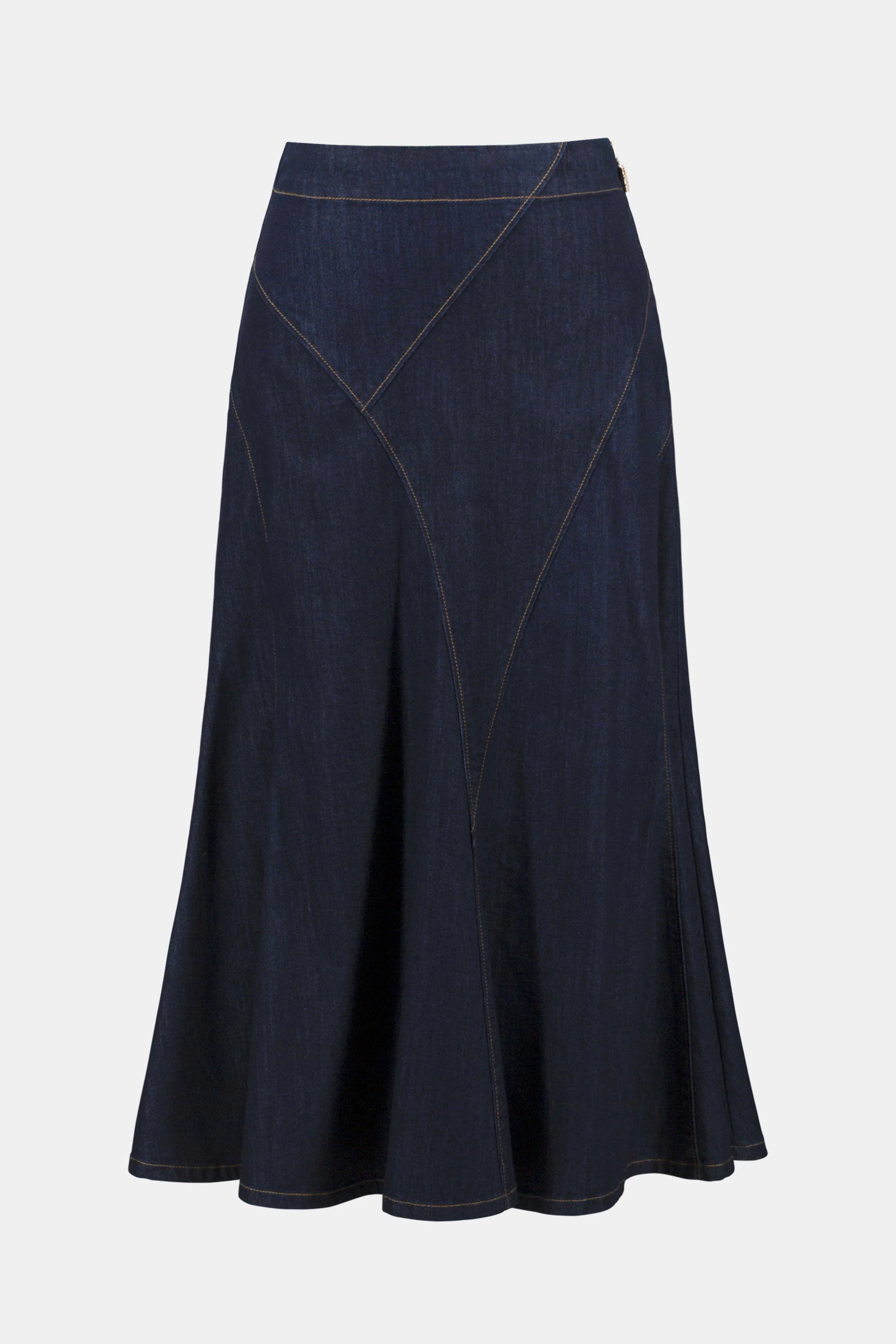 Joseph Ribkoff Denim Flare Skirt With Exposed Zipper - Image 5