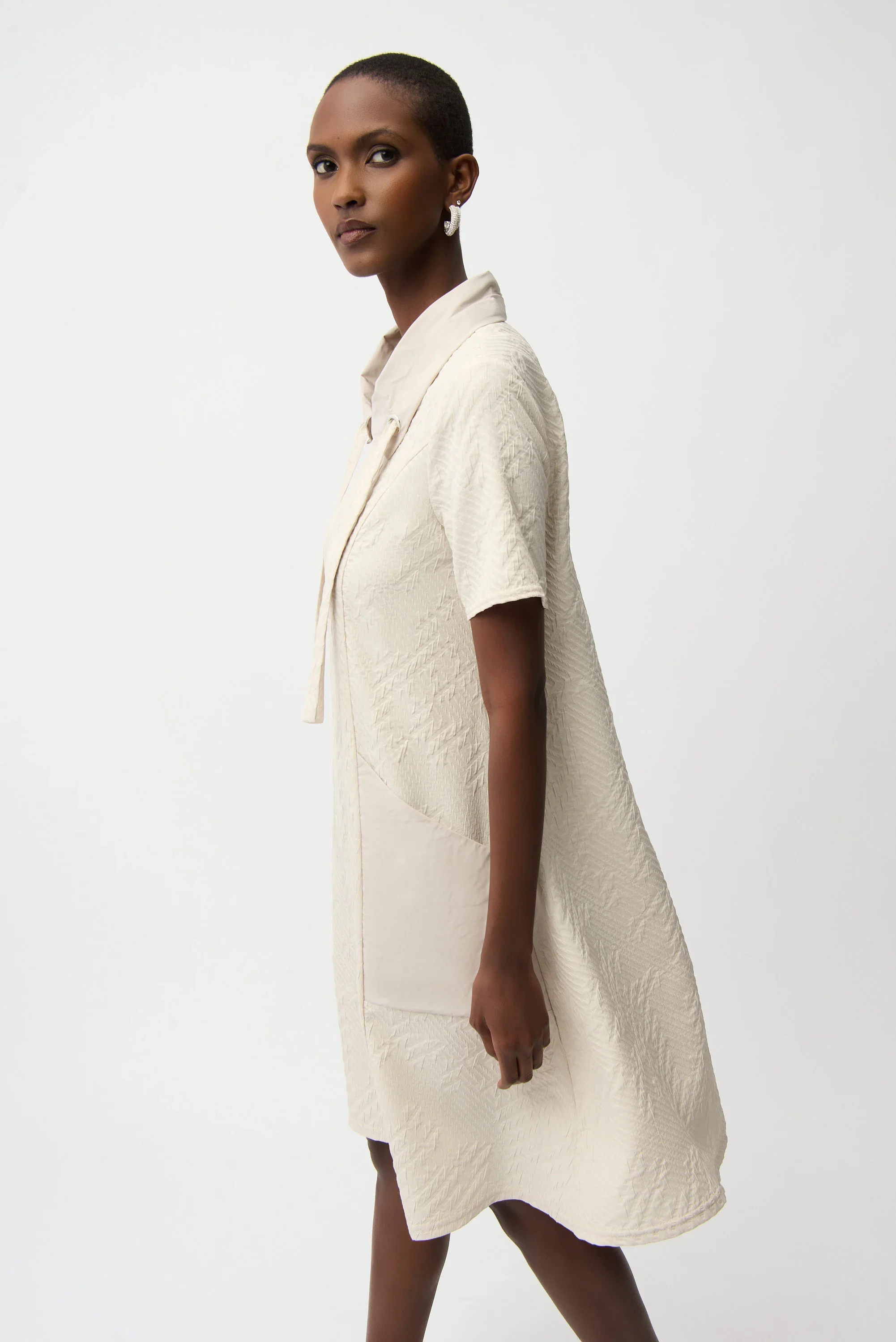 Joseph Ribkoff Geometric Textured Jacquard A-Line Dress - Image 2