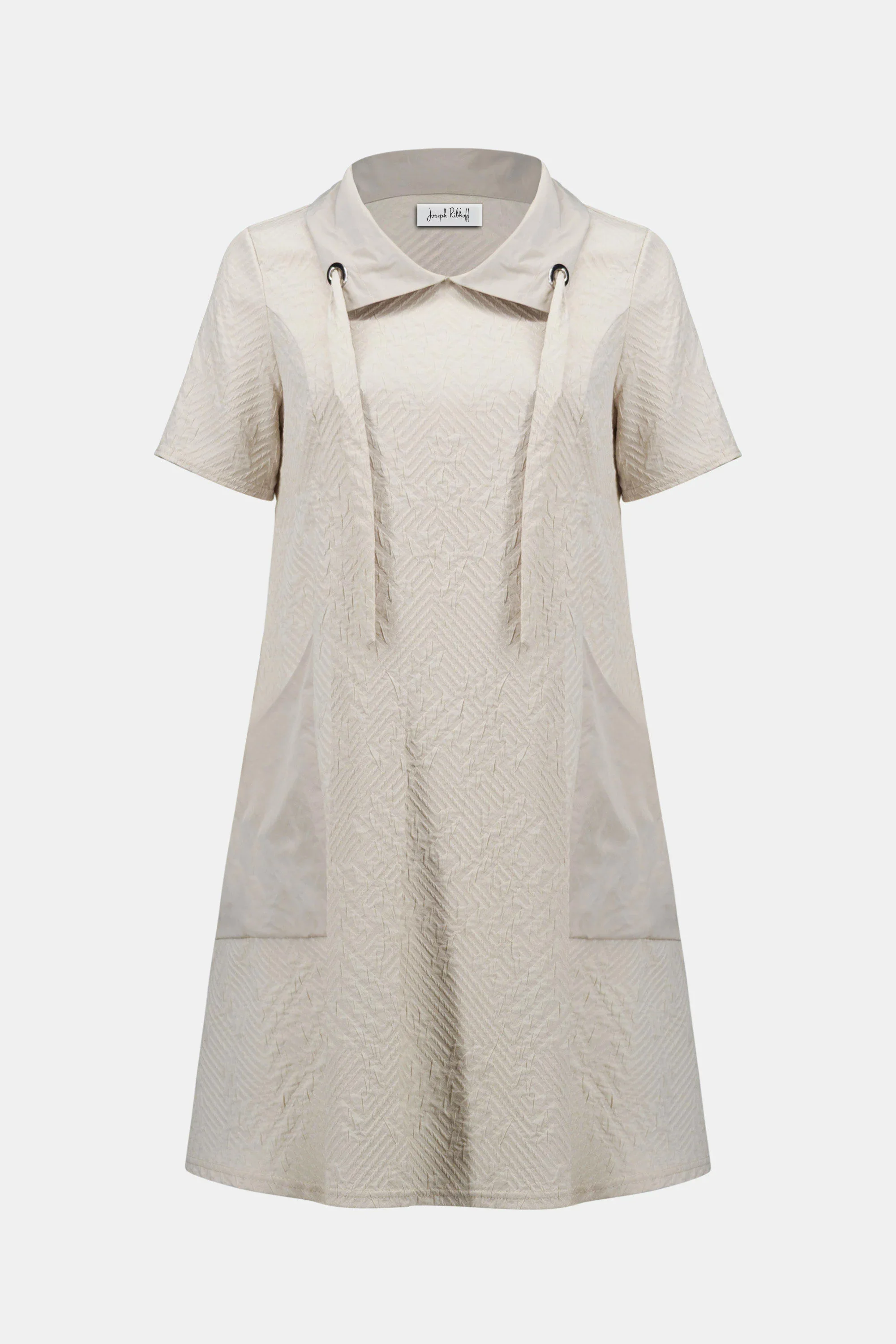Joseph Ribkoff Geometric Textured Jacquard A-Line Dress - Image 5