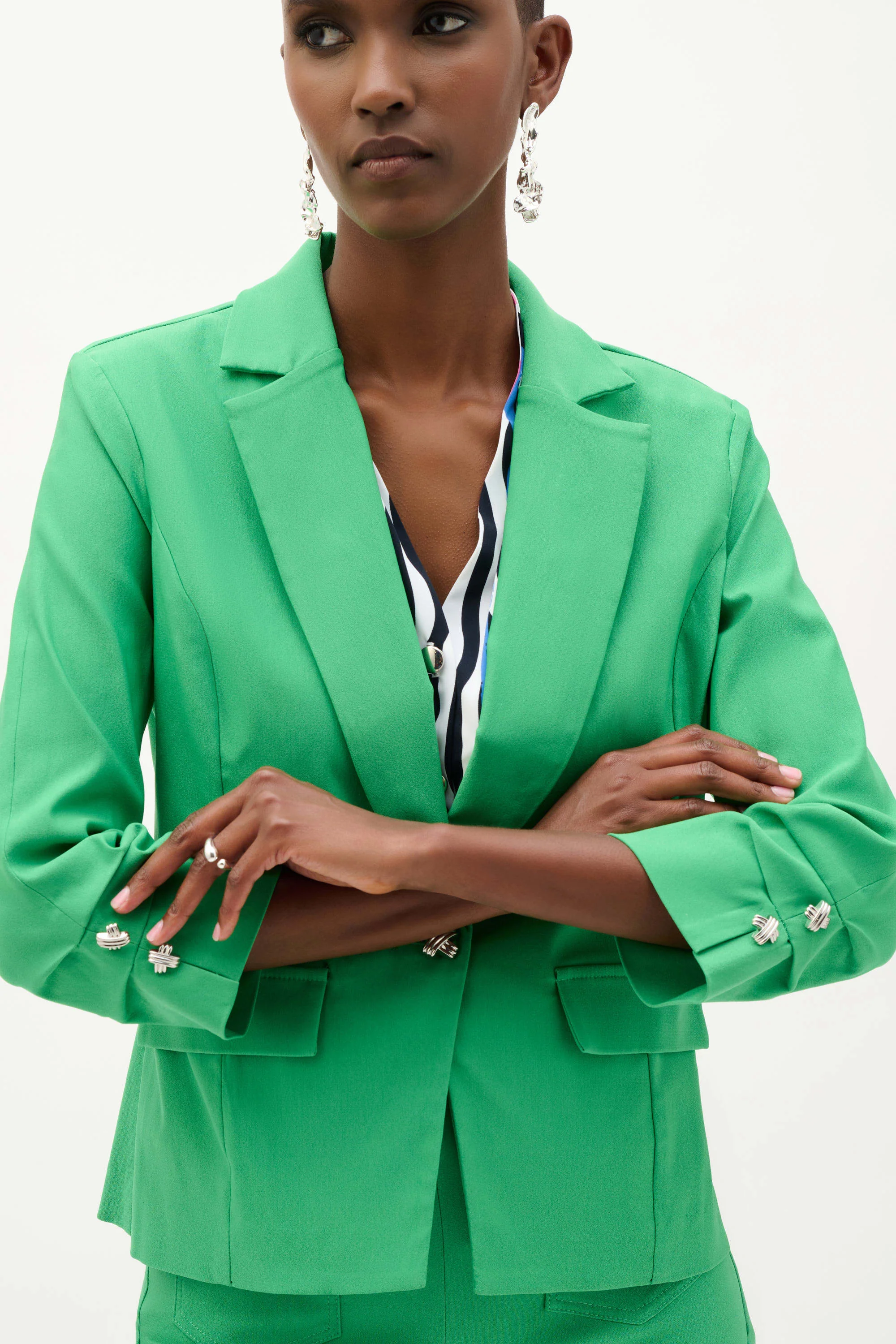 Joseph Ribkoff Millennium Fitted Blazer with Statement Buttons - Image 2
