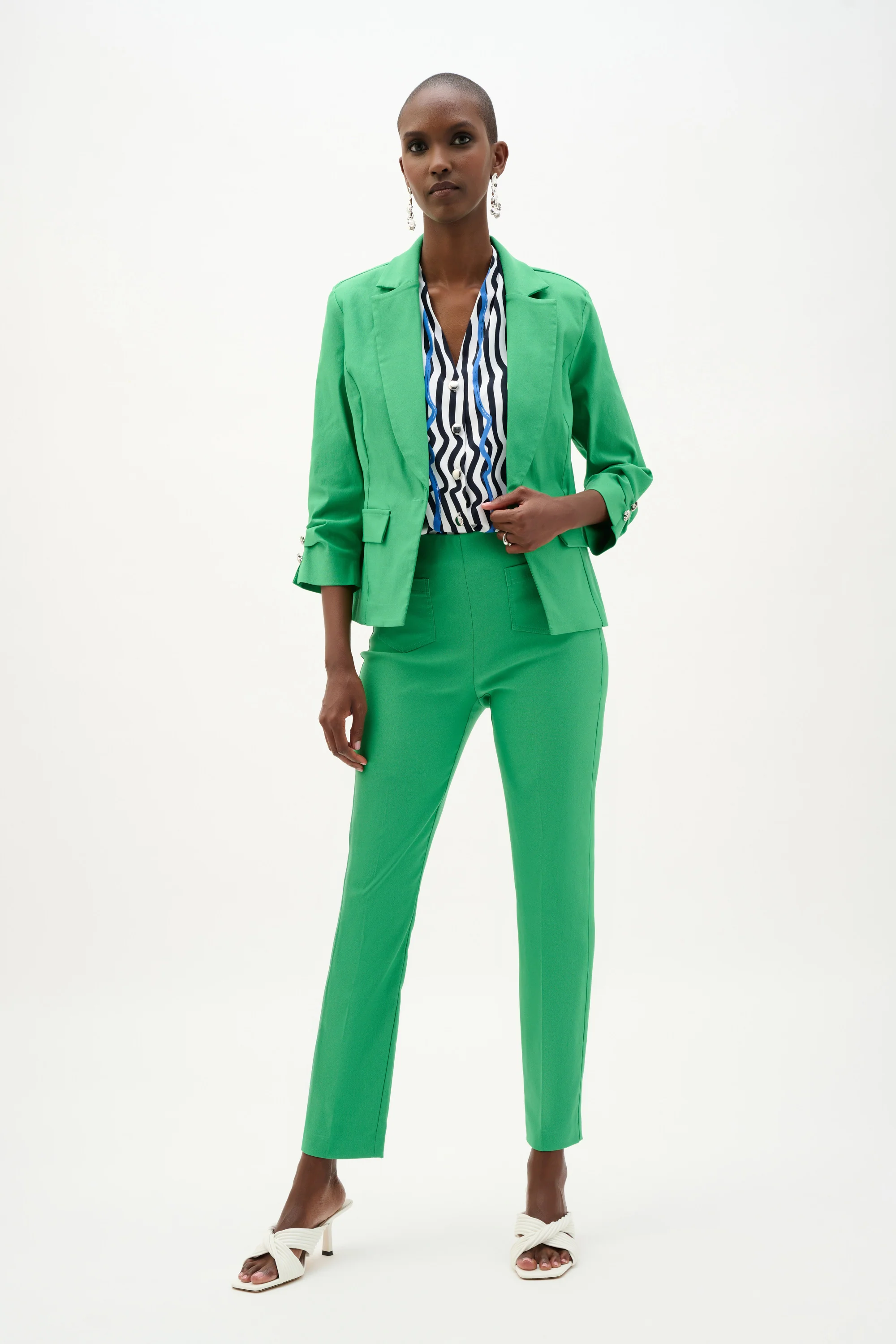 Joseph Ribkoff Millennium Fitted Blazer with Statement Buttons - Image 4