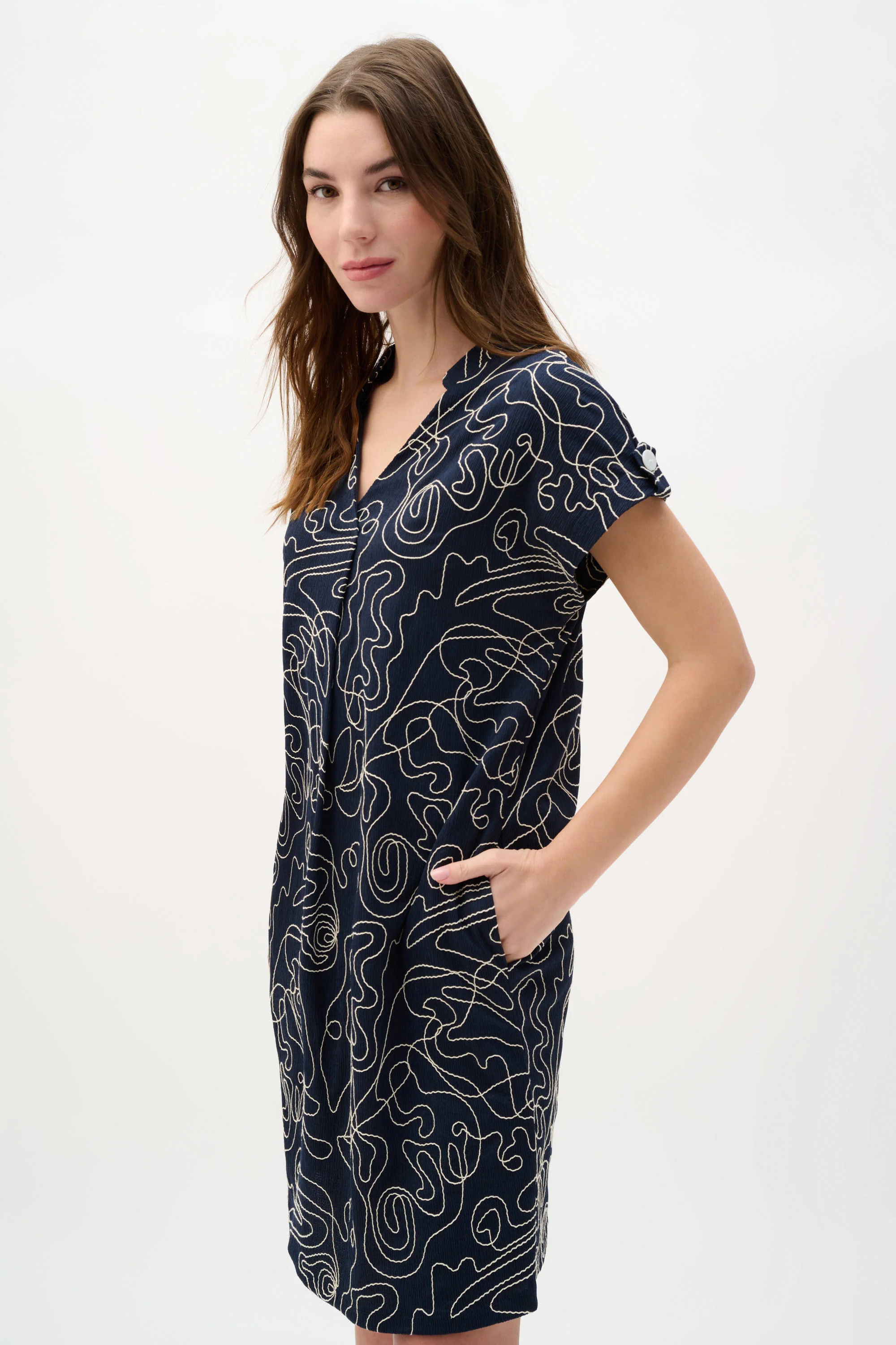 Joseph Ribkoff Novelty Abstract Print Trapeze Dress - Image 2