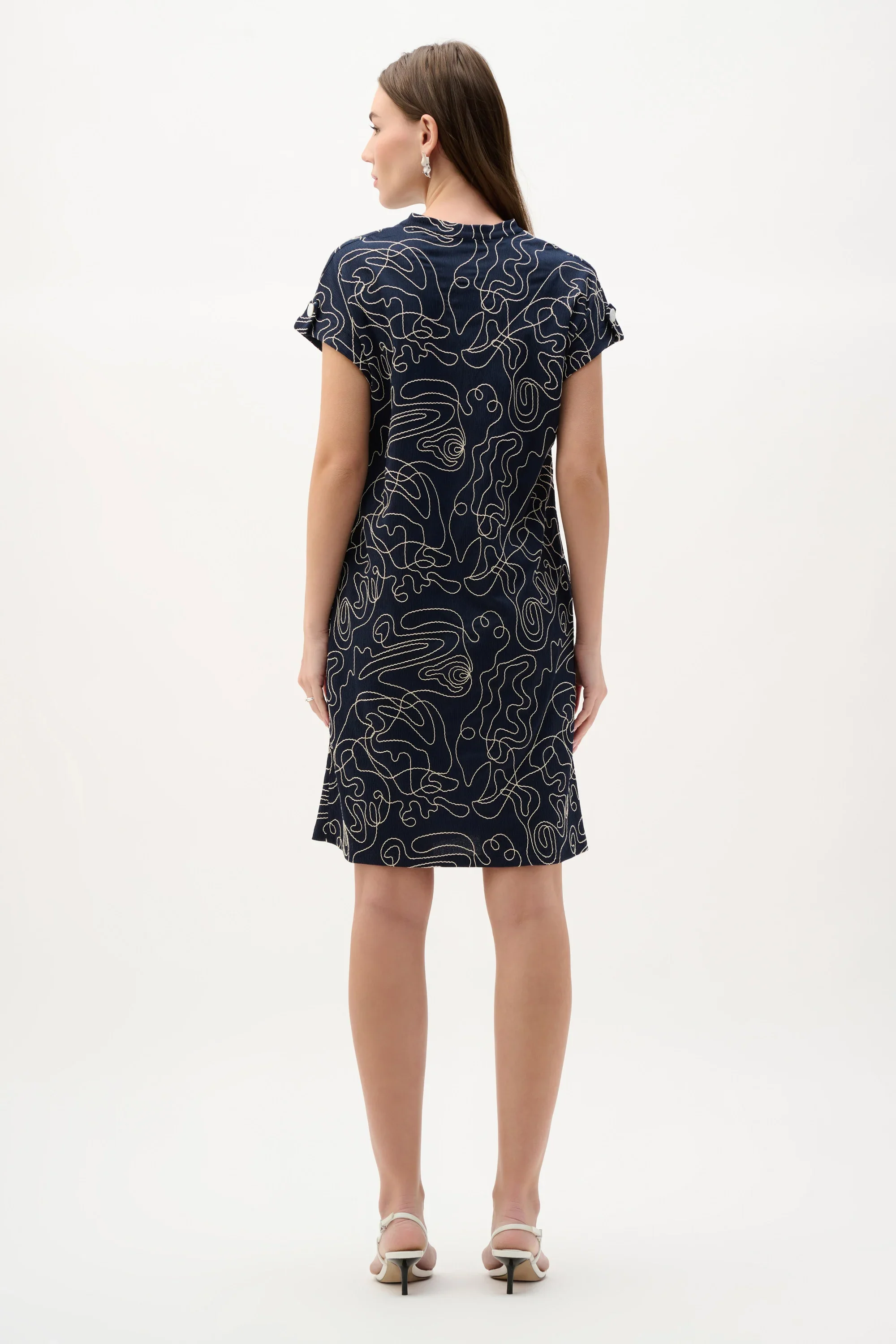 Joseph Ribkoff Novelty Abstract Print Trapeze Dress - Image 4