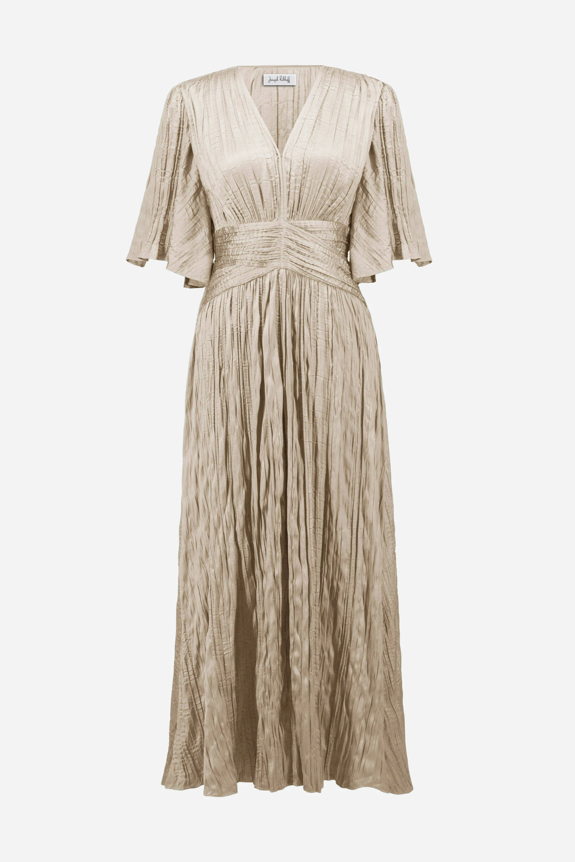 Joseph Ribkoff Satin Fit and Flare Pleated Dress with Knot Waist Detail - Image 4