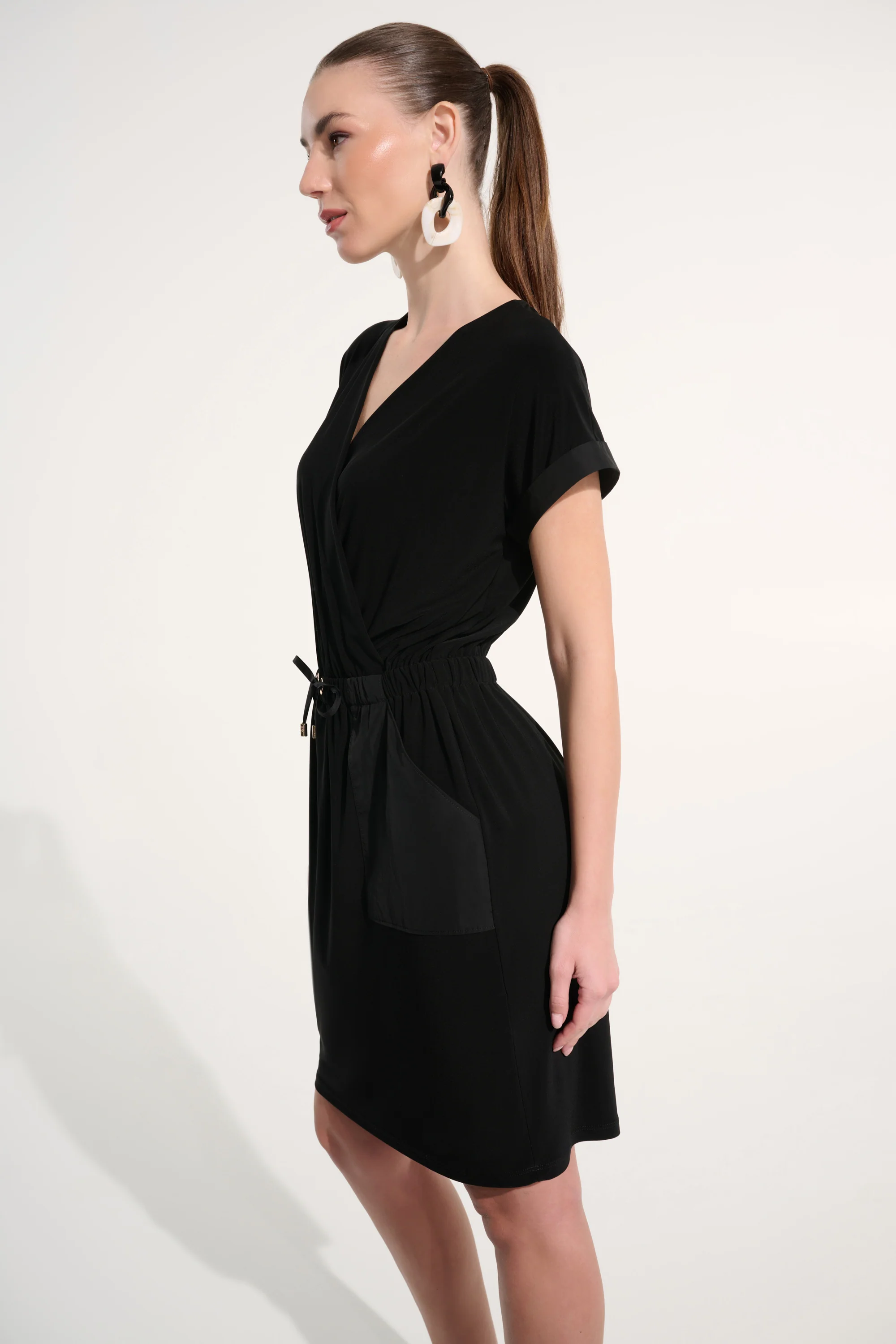 Joseph Ribkoff Silky Knit and Memory Straight Wrap Dress - Image 2