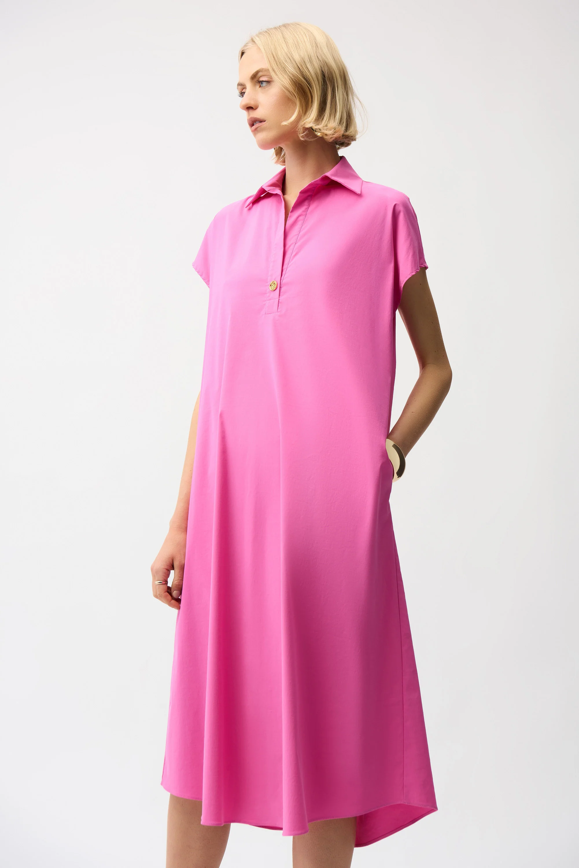 Joseph Ribkoff Stretch Poplin Trapeze Shirt Dress - Image 2