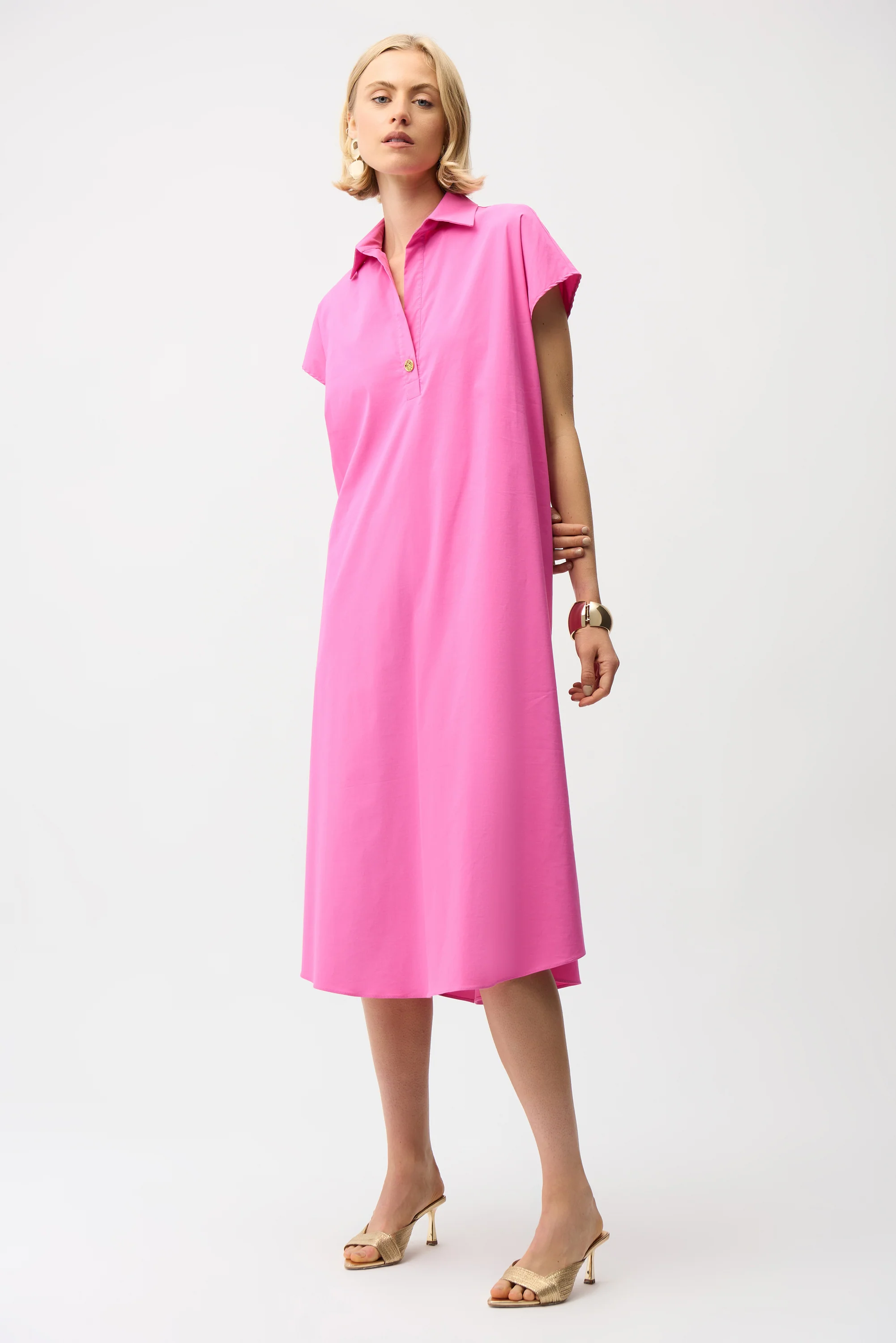 Joseph Ribkoff Stretch Poplin Trapeze Shirt Dress - Image 4