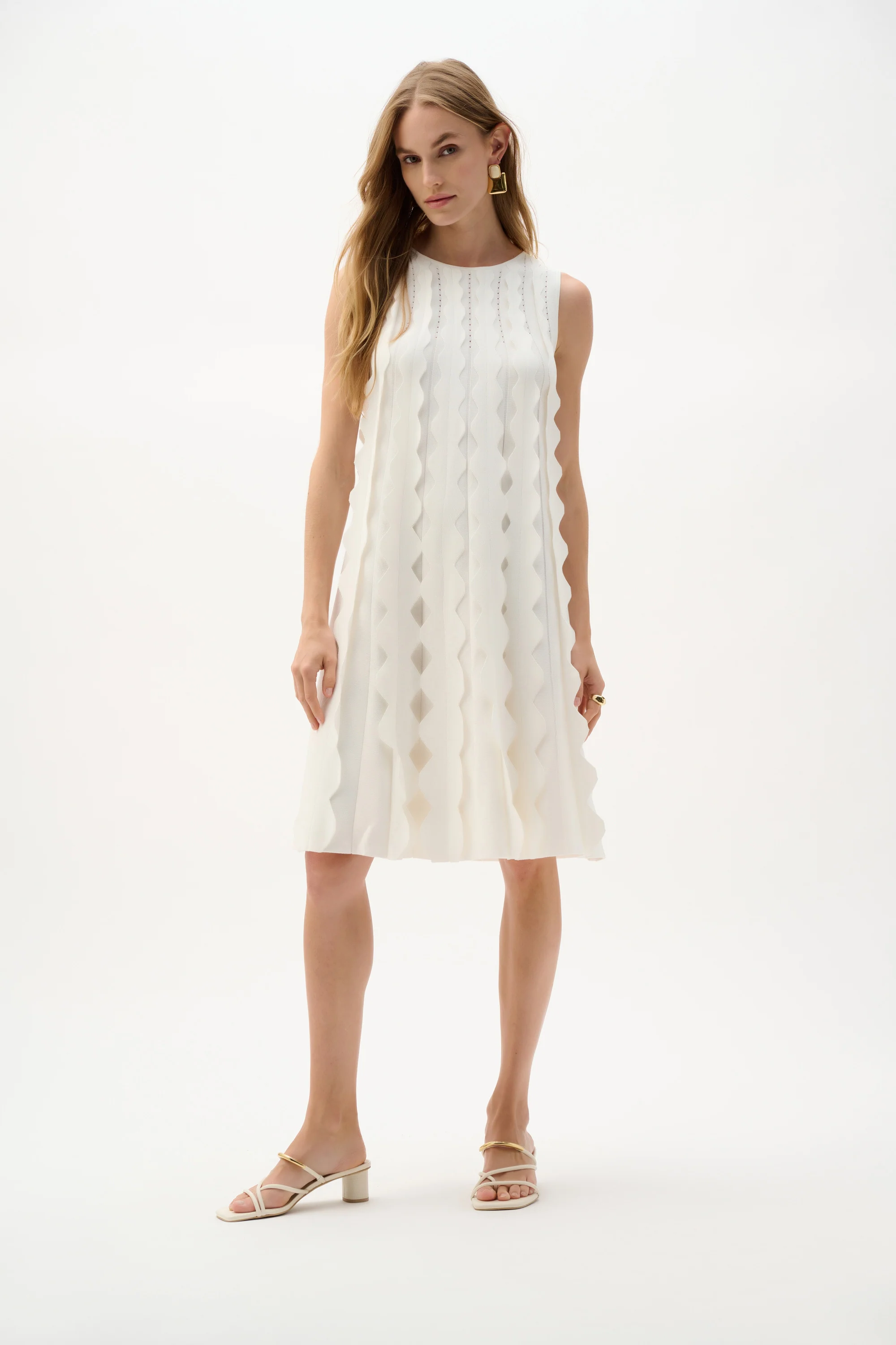 Joseph Ribkoff Sweater Knit Sleeveless A-Line Dress - Image 2