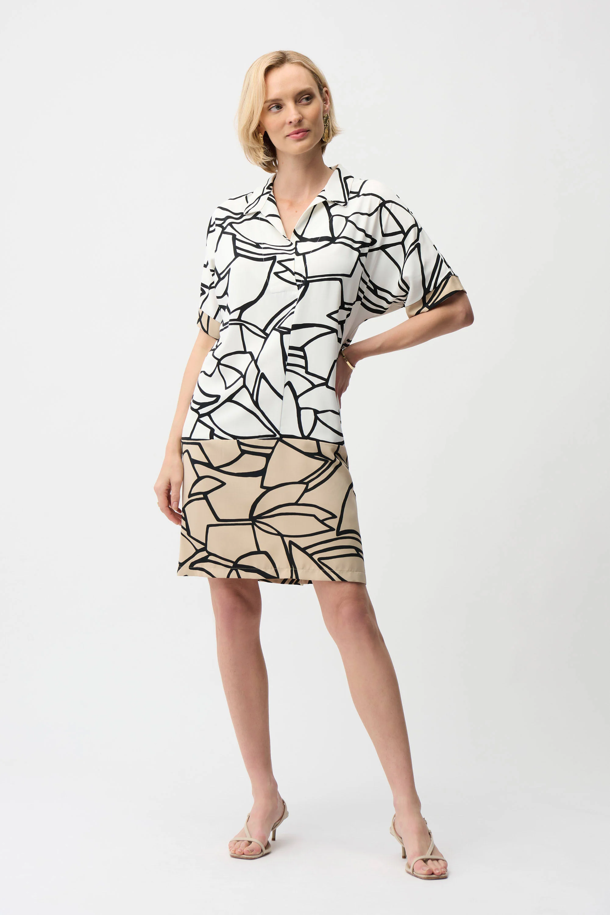 Joseph Ribkoff Woven Abstract Print Shirt Dress - Image 2