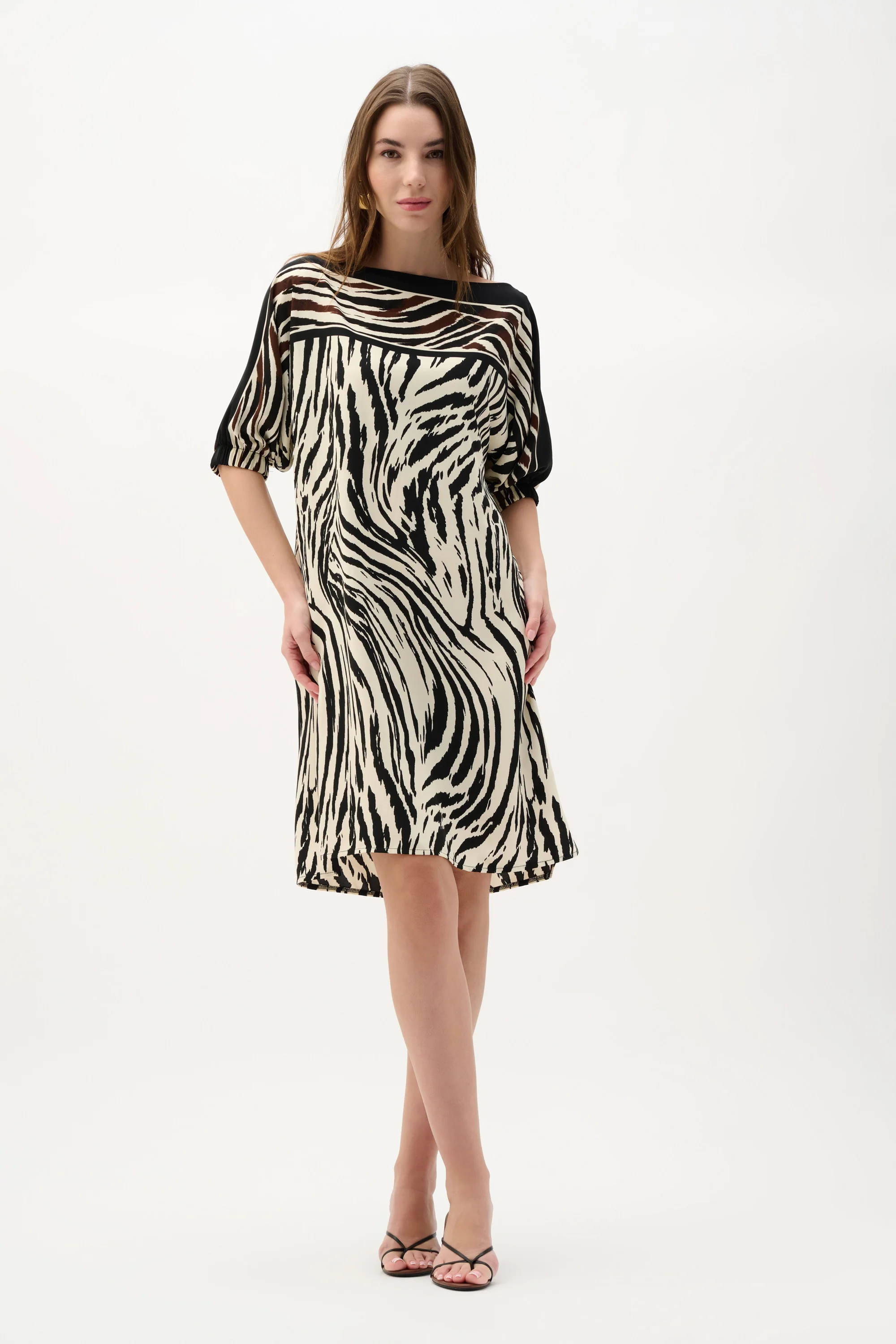 Joseph Ribkoff Woven Animal Print Straight Dress - Image 2