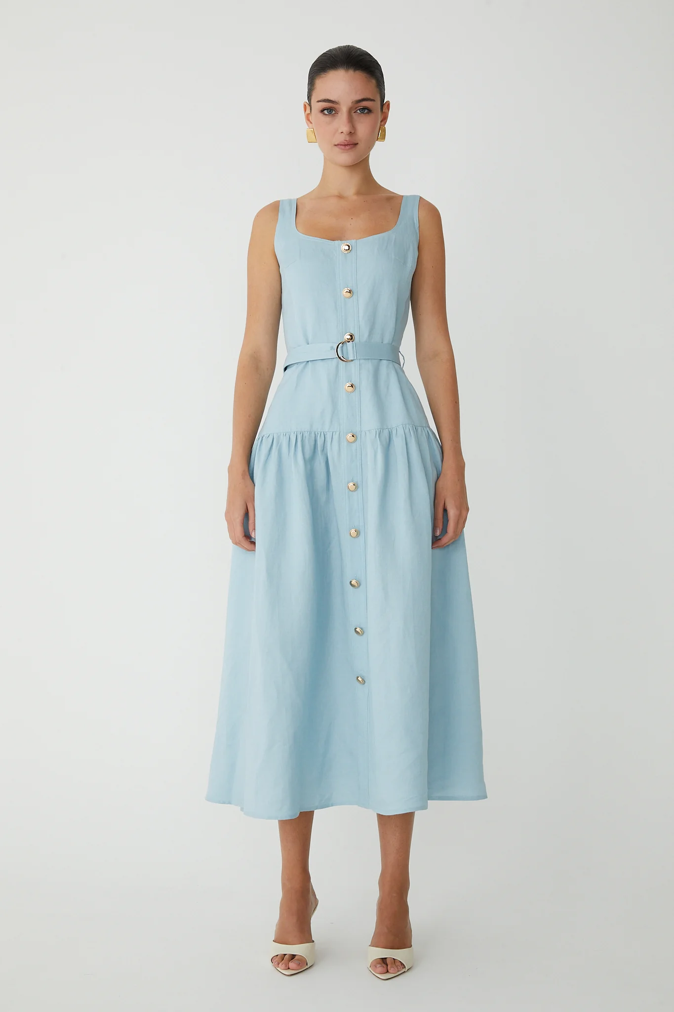 JS71 Callan Sleeveless Belted Dress - Image 3