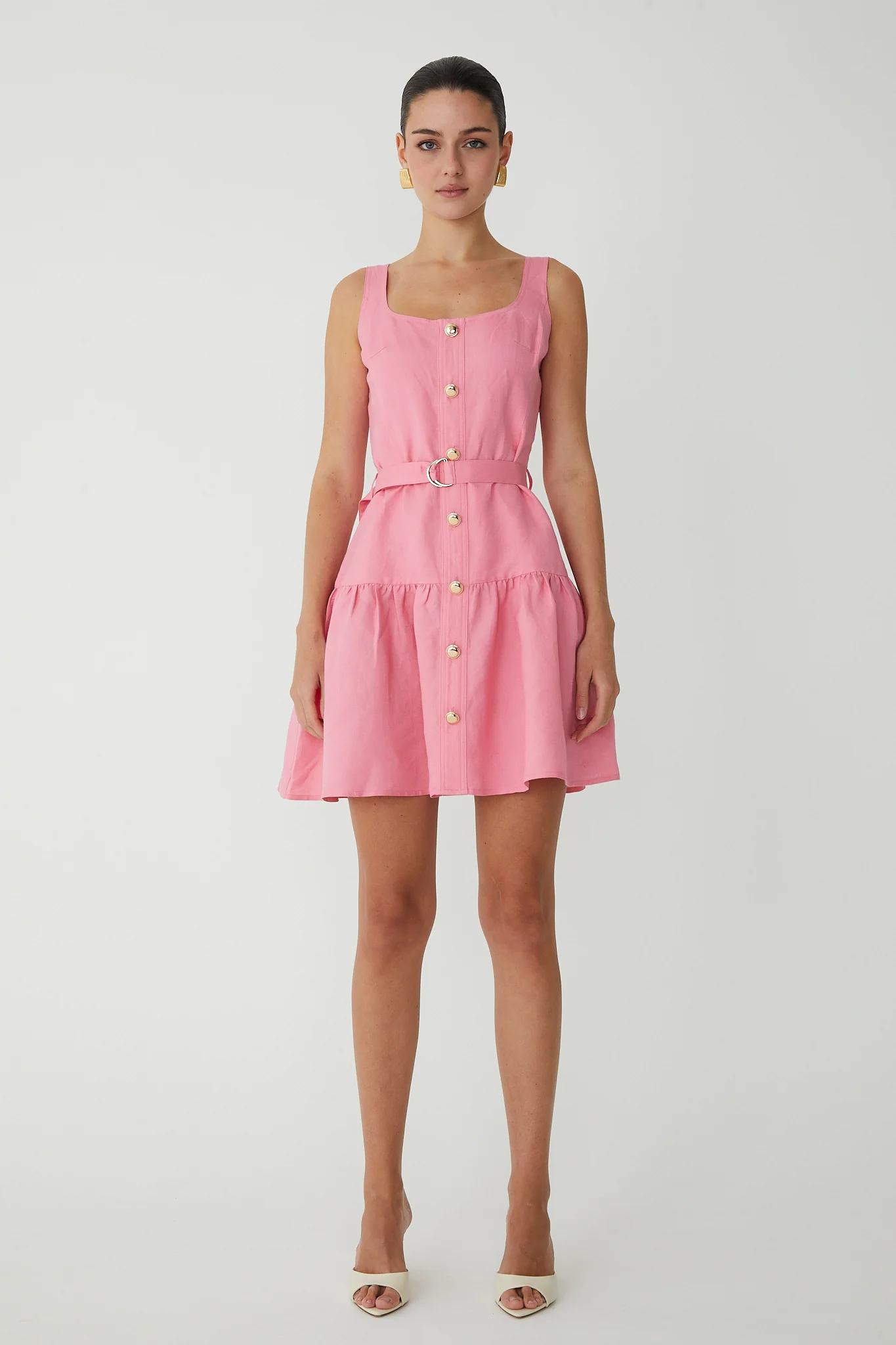 JS71 Cari Sleeveless Belted Dress - Image 4