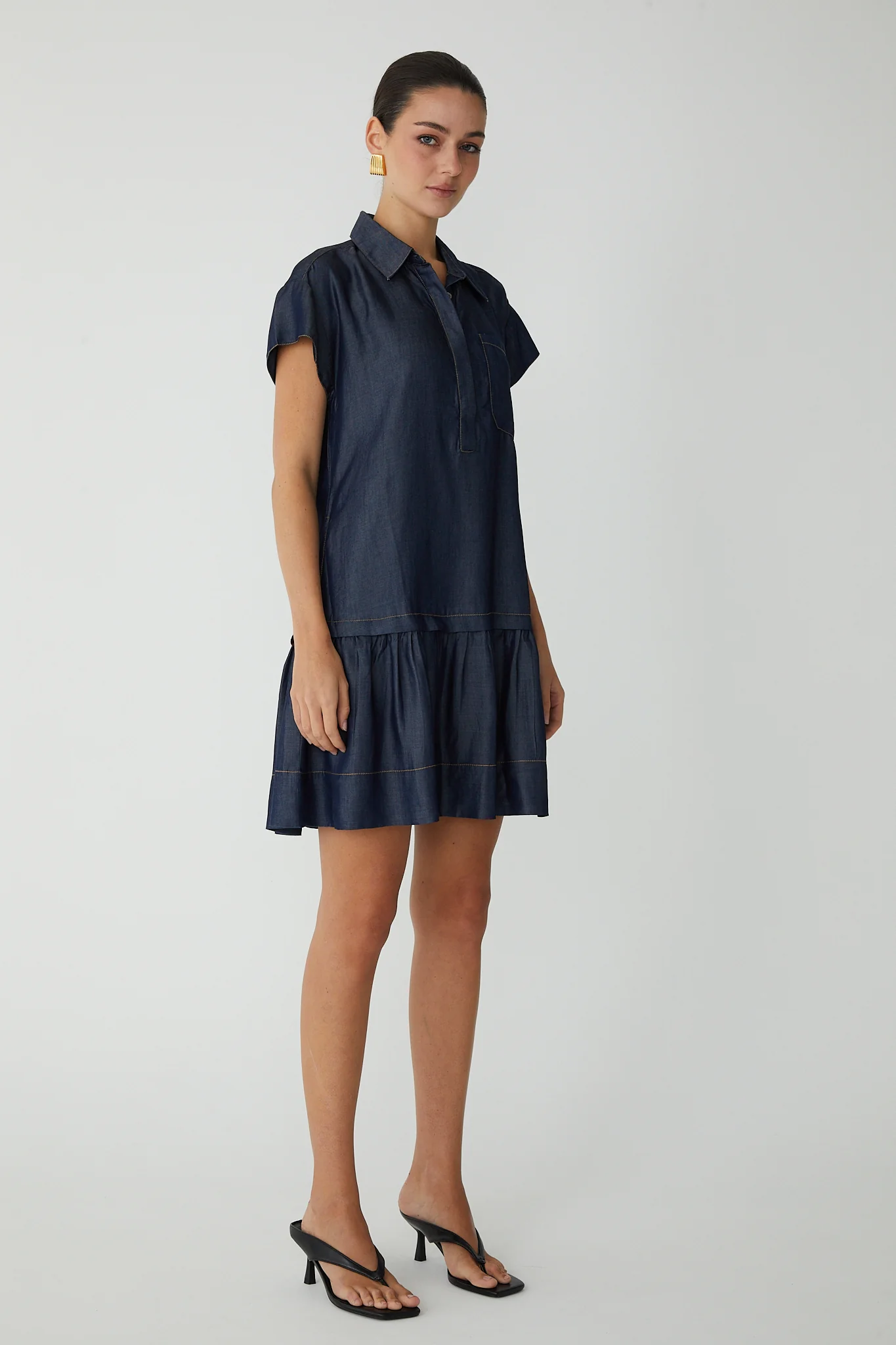 JS71 Larin Short Dark Wash Dress - Image 2