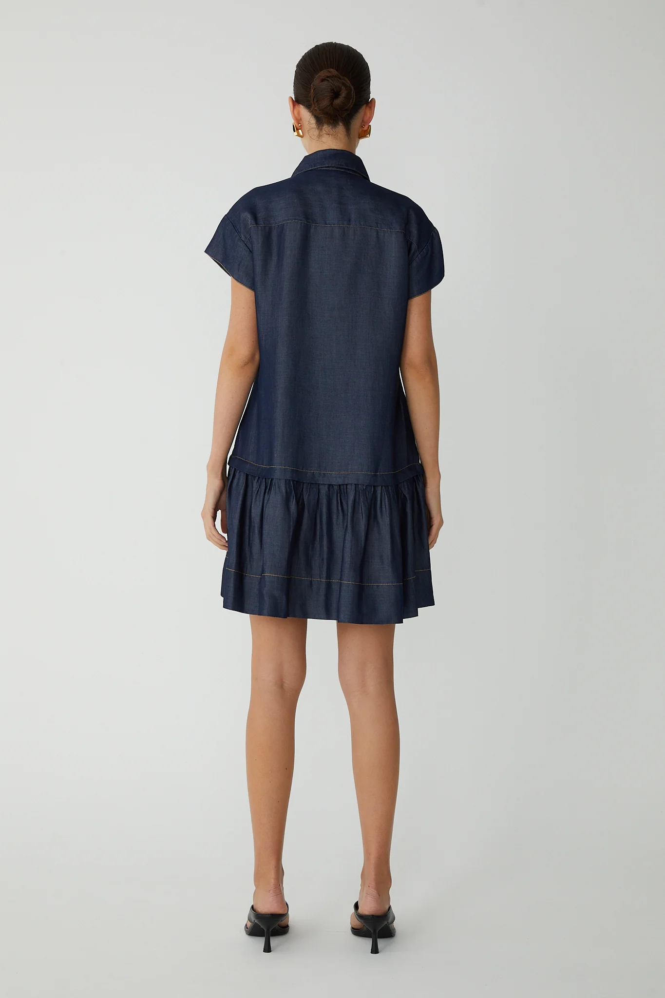 JS71 Larin Short Dark Wash Dress - Image 3