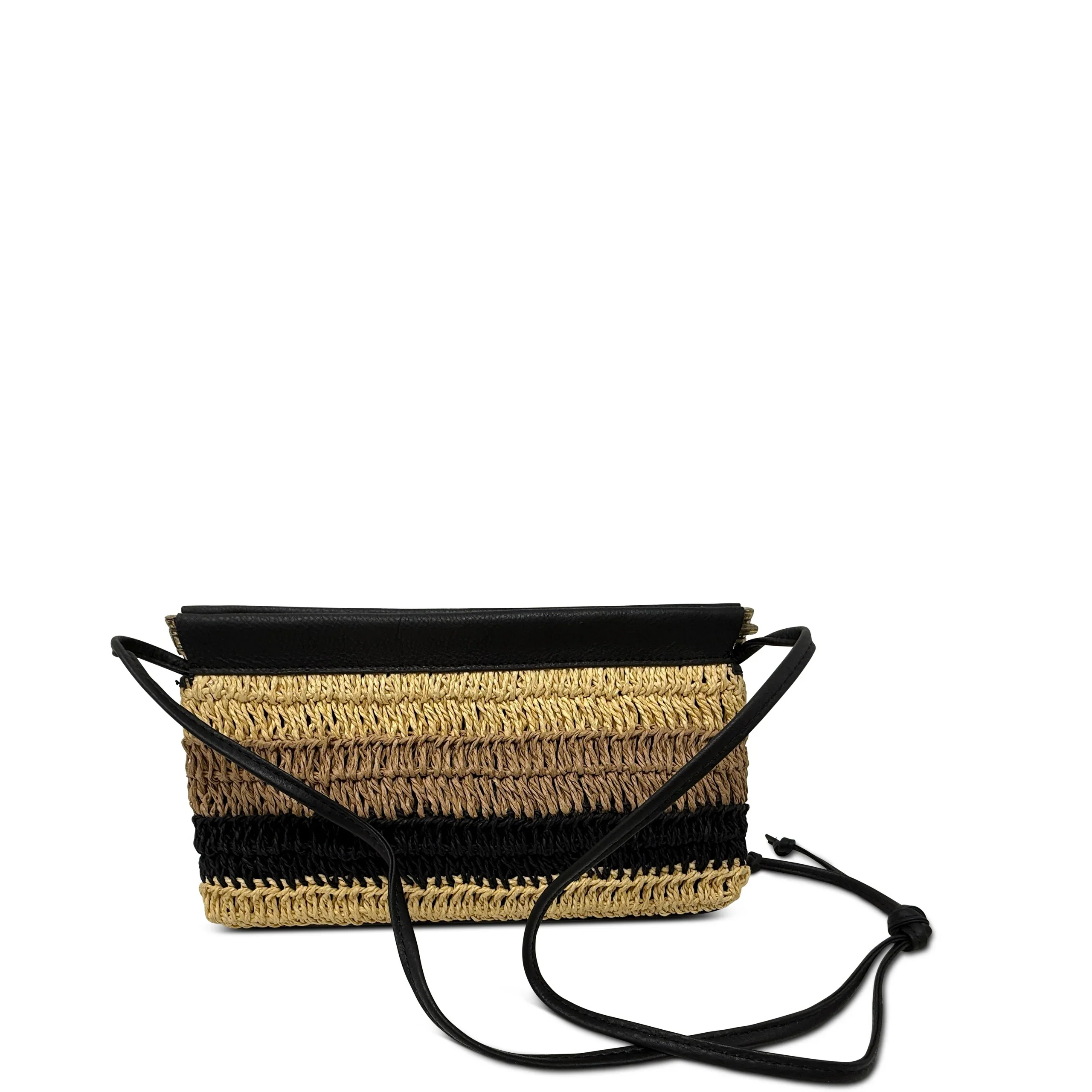 Kempton & Co Cheltenham Clutch, Striped Raffia - Image 2