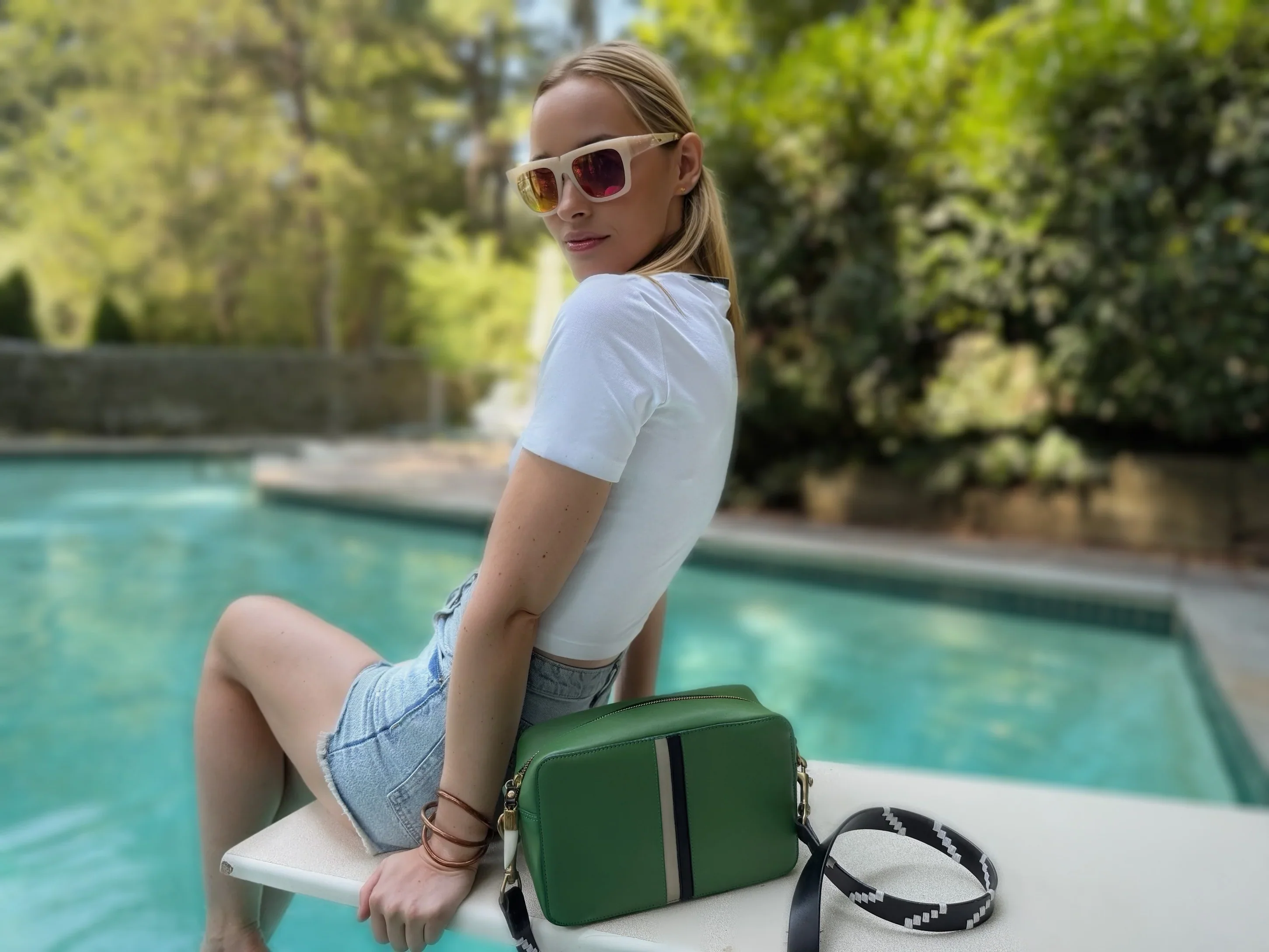 Kempton & Co Amberleigh Crossbody Bag, Kelly Green - Image 2