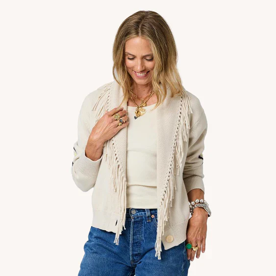 Kerri Rosenthal Fringe Shawl Collar Cardigan - Image 5