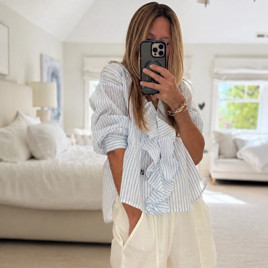 Kerri Rosenthal Rosen Stripe Blouse - Image 4