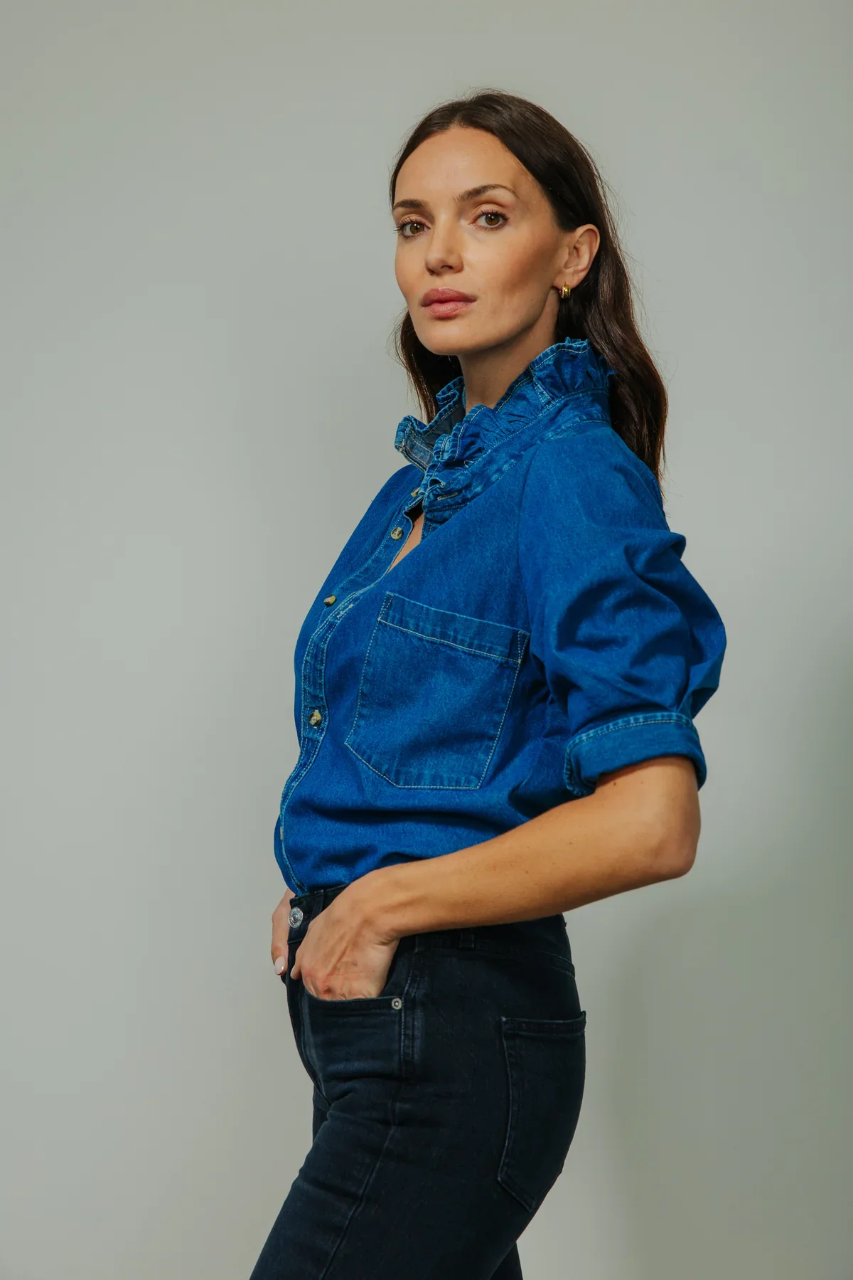 KMJ Southern Lover Shirt, Denim - Image 5