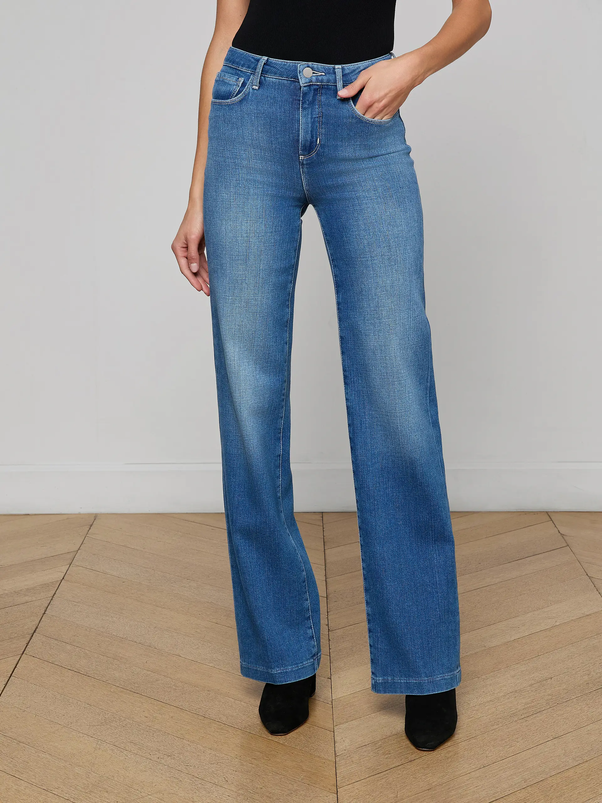 L'Agence Clayton High Rise Wide Leg Jeans - Image 2