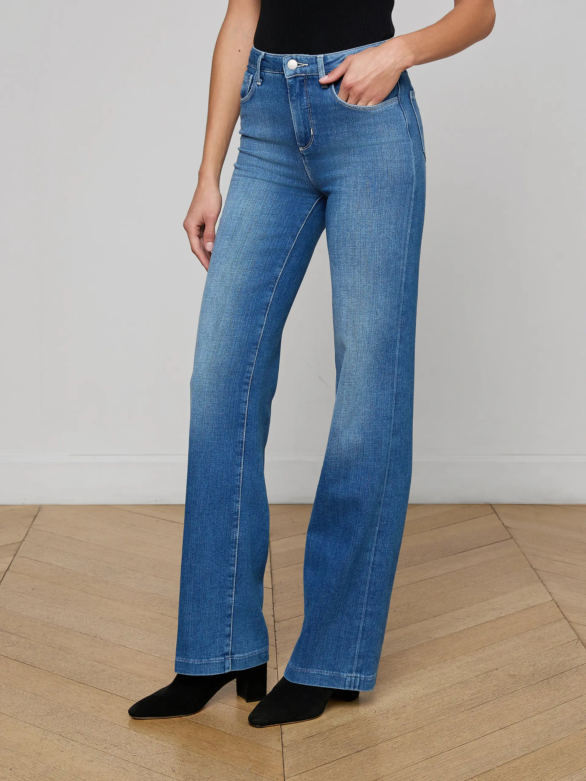 L'Agence Clayton High Rise Wide Leg Jeans - Image 3