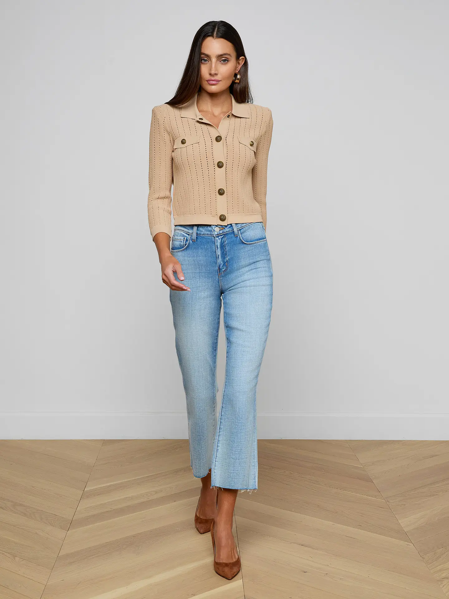 L'Agence Collared Cardigan - Image 2