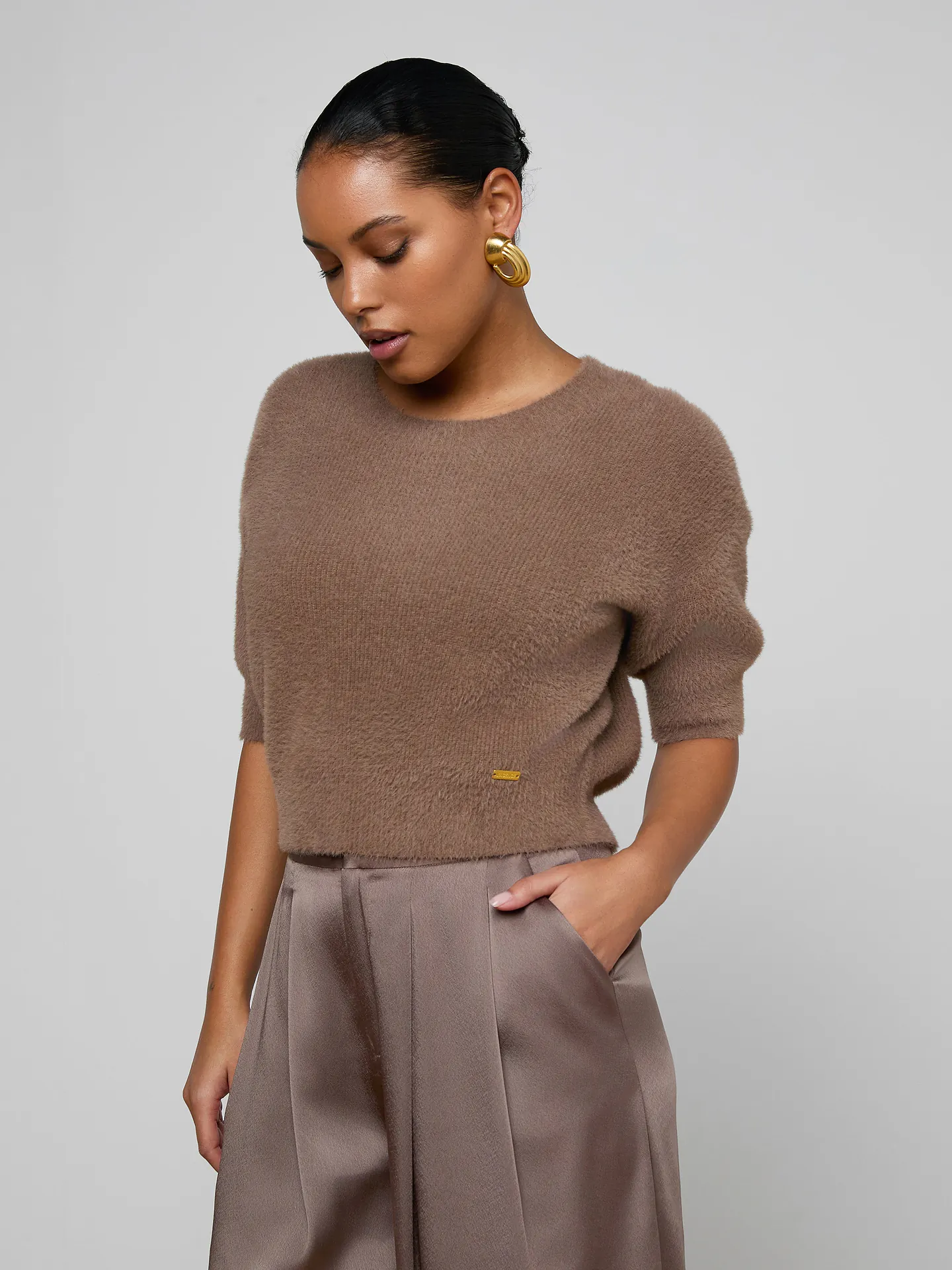 L'Agence Guinevere Short Sleeve Crop Crew - Image 2