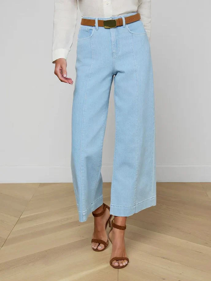 L'Agence Houston High Rise Crop Seam Wide Leg - Image 2