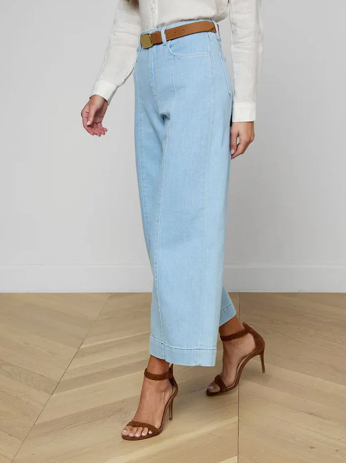 L'Agence Houston High Rise Crop Seam Wide Leg - Image 3