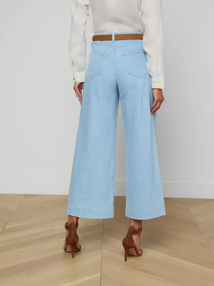 L'Agence Houston High Rise Crop Seam Wide Leg - Image 4