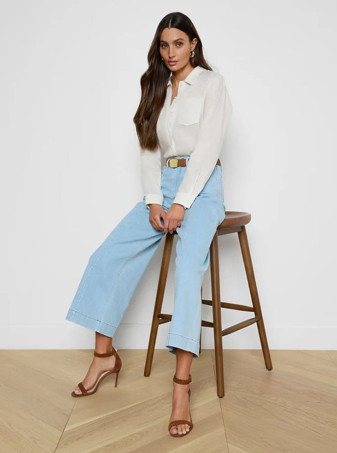 L'Agence Houston High Rise Crop Seam Wide Leg - Image 5
