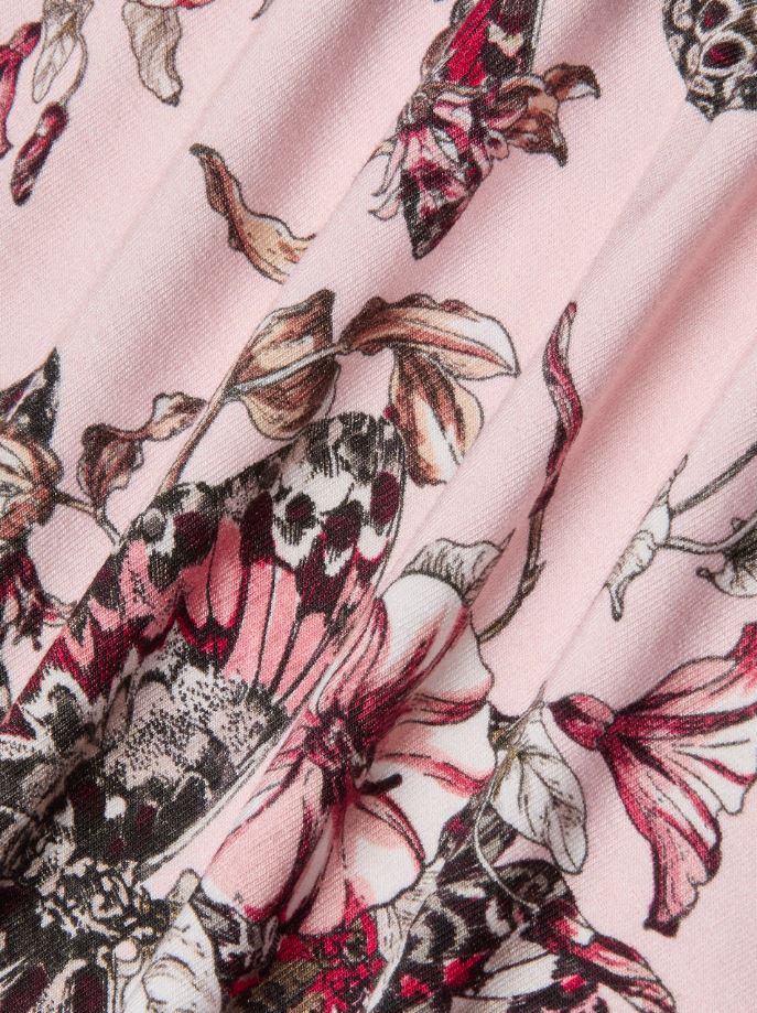 L'Agence Ressi Short Sleeve Crew Neck Tee, Nectar Pink Multi Butterfly - Image 6