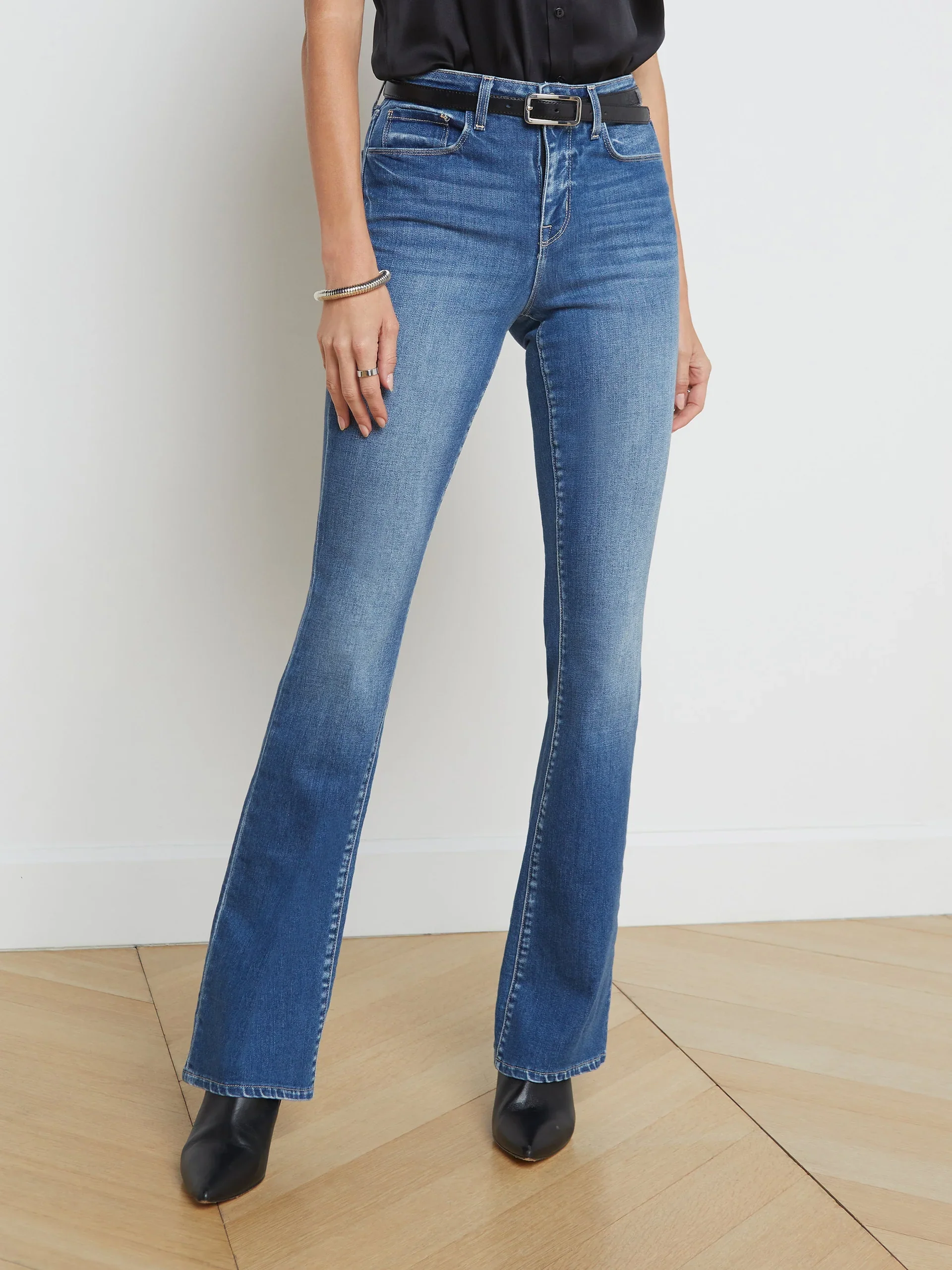 L'Agence Selma High Rise Sleek Baby Boot Jeans, Gage - Image 2
