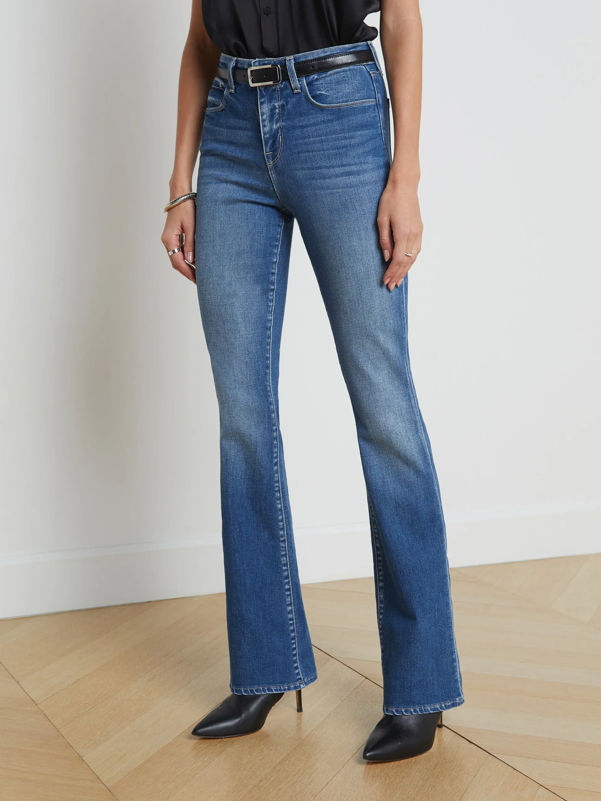 L'Agence Selma High Rise Sleek Baby Boot Jeans, Gage - Image 3
