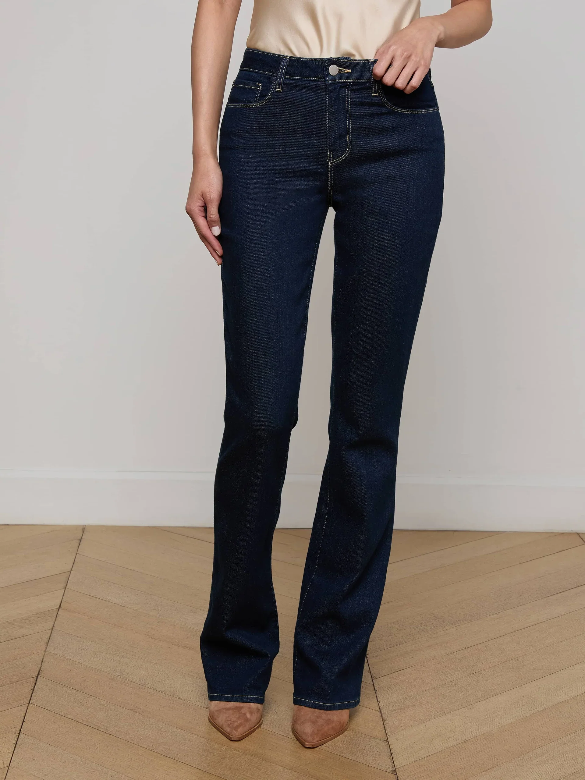 L'Agence Selma High Rise Sleek Baby Boot Jeans, Koval - Image 2