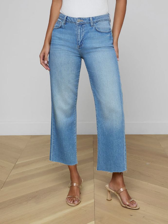 L'Agence Wanda High Rise Crop Wide Leg Jean, Anaheim - Image 2